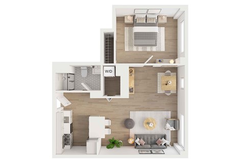 1 BR.  Park/Lake View (B) at The Nest at Lincoln Park West, Illinois